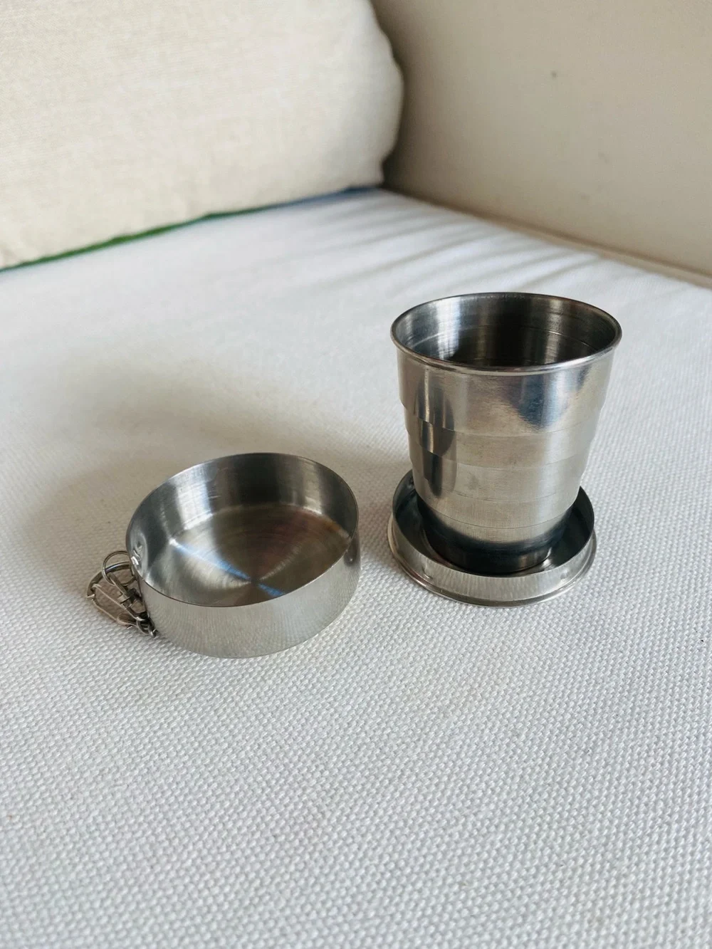 Soviet Order of Alexander Nevsky Collapsible Shot Glass Keychain Stainless Steel